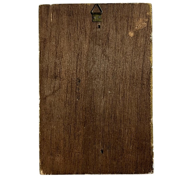 Mid century Italian Florentine wall plaque depicting farm life. Measures 4” w x .5” d x 6” h. See pictures use zoom for...