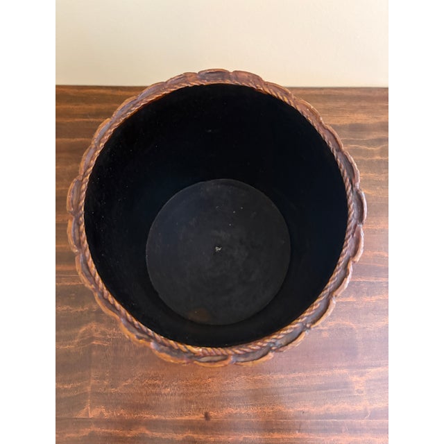 Mid-20th Century English Trompe l'Oeil Leather Book Waste Basket For Sale In South Bend - Image 6 of 7