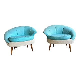 Pair of Asymmetrical Shell Chairs For Sale