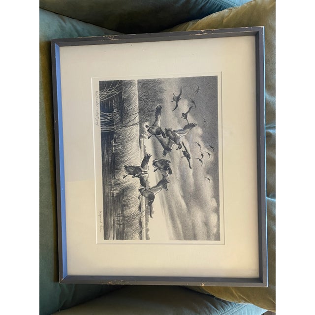Light Gray Two Maynard Reece “Mallards” – Hand-Signed Artist Proof Original Lithograph – Rare Vintage Waterfowl Print For Sale - Image 8 of 10