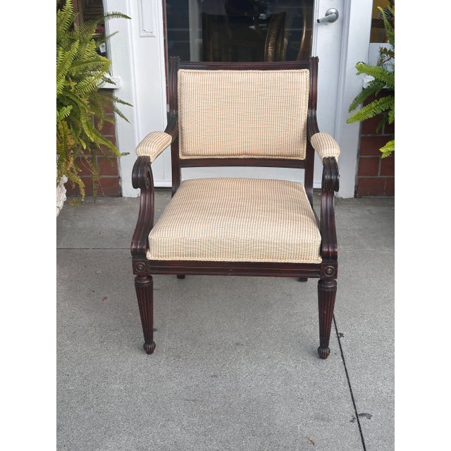 Traditional Antique 19c Regency Mahogany Arm Chair For Sale - Image 3 of 4