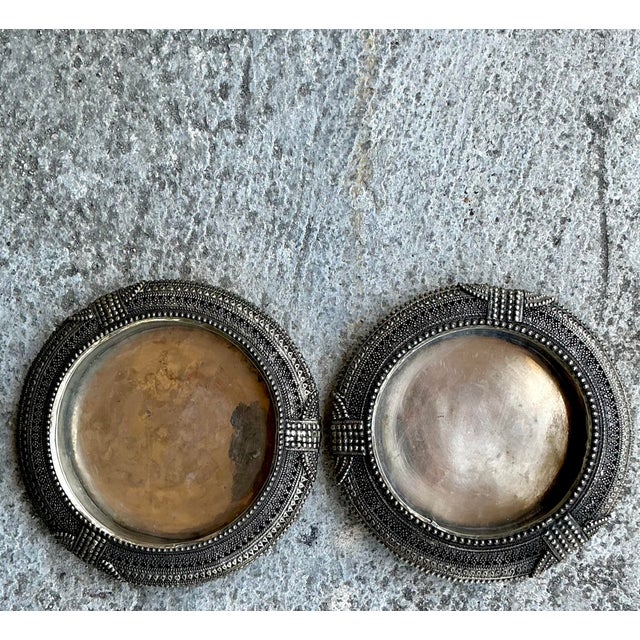 Boho Chic Vintage Tibetan Metal Catch All Tray For Sale - Image 3 of 6