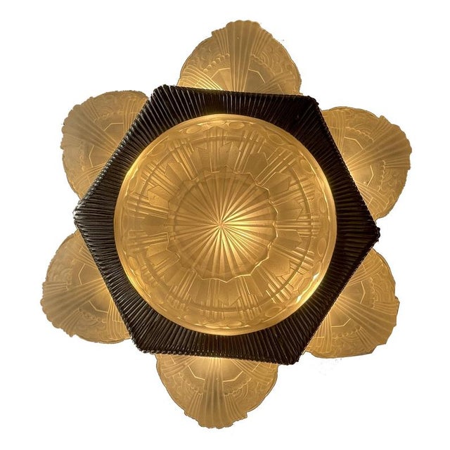 Museum Ceiling Lamp by Georges Leleu For Sale - Image 4 of 9