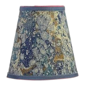 Periwinkle and Gold Marbled Paper Chandelier Shade - 3”x4”x4”