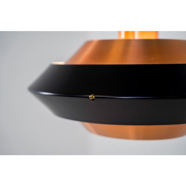Metal Copper & Black Pendant Light For Sale - Image 7 of 13