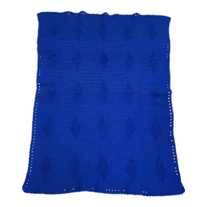 Mid Century Modern Hand Knit Afghan Throw Blanket