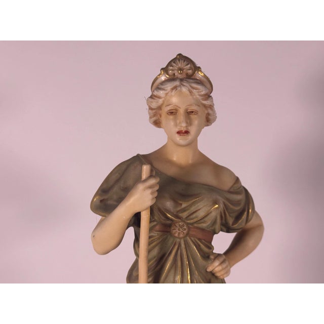 Art Nouveau Early 20th Century Royal Dux Neoclassical Female Labor Goddess Figurine For Sale - Image 3 of 10
