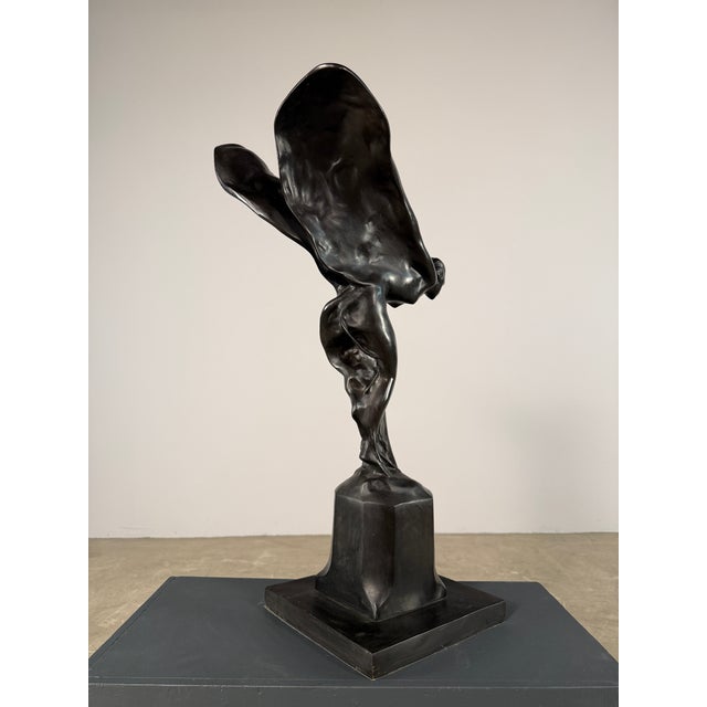 Spirit of Ecstasy Bronze Sculpture, Signed Charles – 27” H Rolls-Royce Inspired Figure For Sale - Image 9 of 10