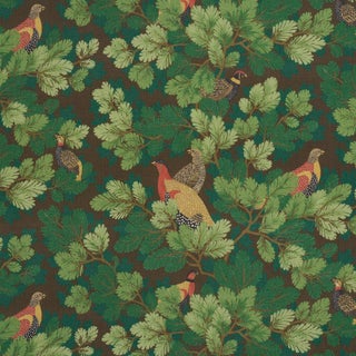 Schumacher Covey Hedge Fabric In Chestnut For Sale
