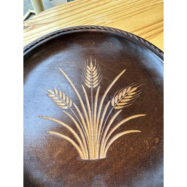 Up for consideration is a beautiful wooden music box tray with carved wheat details. This piece would look lovely in your...