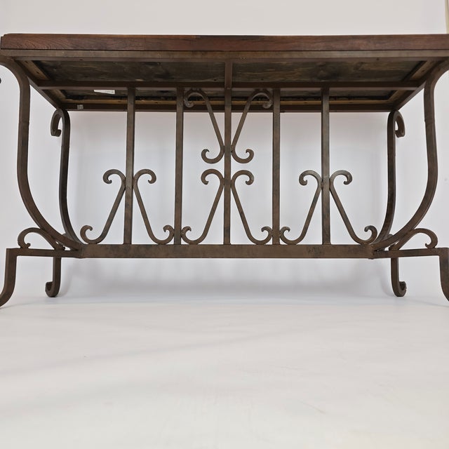 Mexports by Susana Molina Mesquite Wood and Iron Console Table For Sale - Image 15 of 17