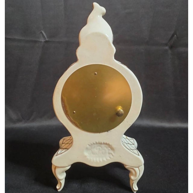 Rococo 1950s KPM Porcelain Table Clock For Sale - Image 3 of 6