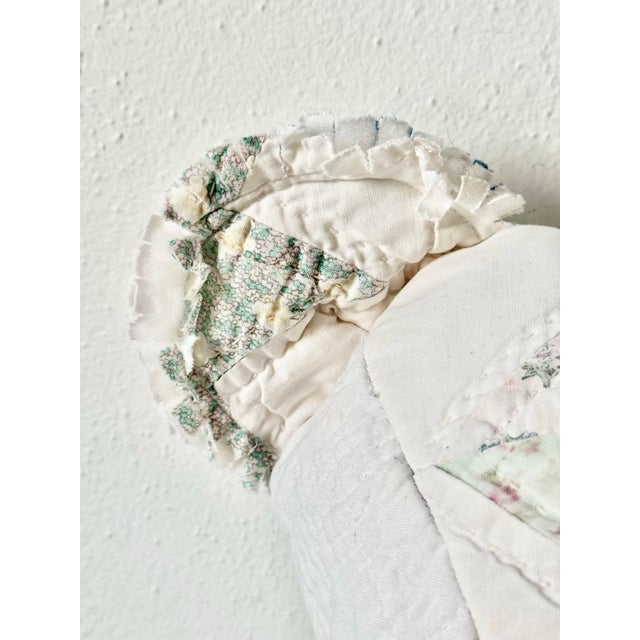 Vintage Handmade Patchwork Teddy Bear, Quilt Fabric Stuffed Animal, Folk Art Plush For Sale - Image 4 of 12