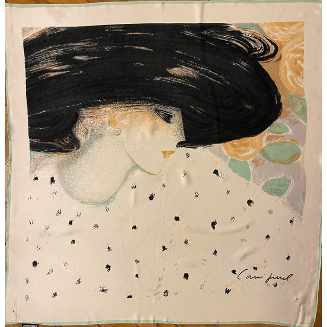 White Cassigneul Jean Pierre Silk Scarf 1988 For Sale - Image 8 of 12