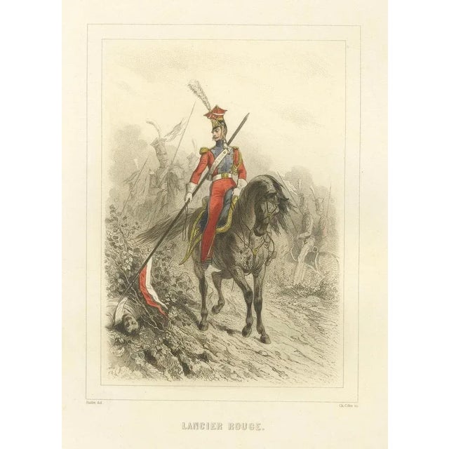 After Raffet, Napoleonic Cavalry Uniforms: Honor Guard, Dutch and Polish Lancers, 1859, Prints, Set of 3 For Sale - Image 3 of 10