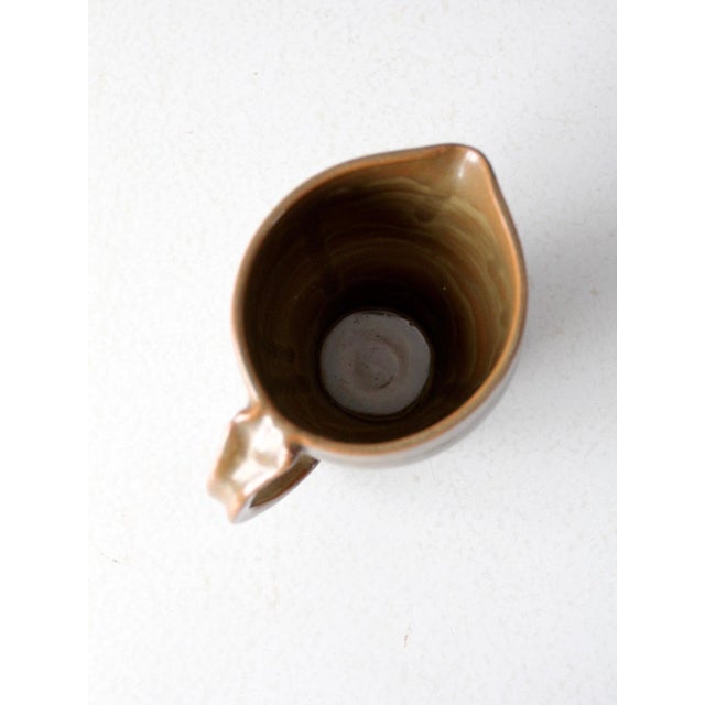 Brown Vintage Studio Pottery Pitcher For Sale - Image 8 of 10