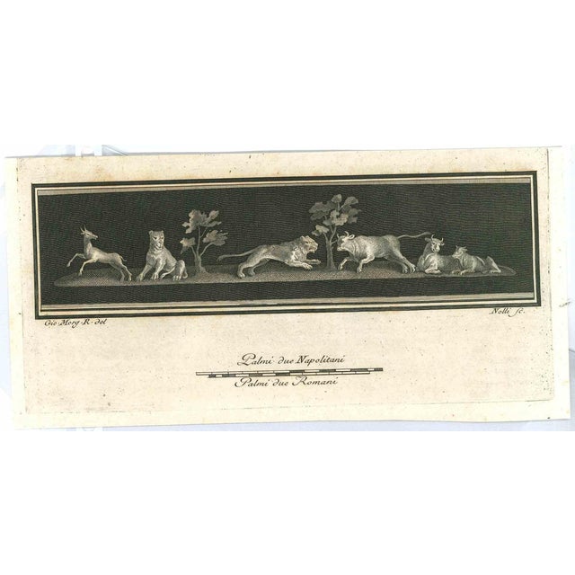 Giovanni Morghen, Ancient Roman Frescoes, Original Etching, 18th Century For Sale