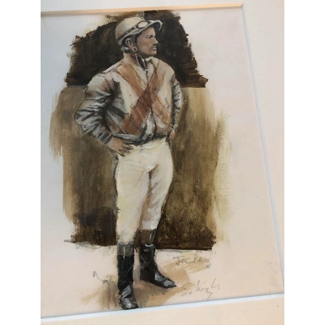 Original painting on paper Signed bottom right 4.5 x 6.5 overall size with frame is 9.5 x 11.5