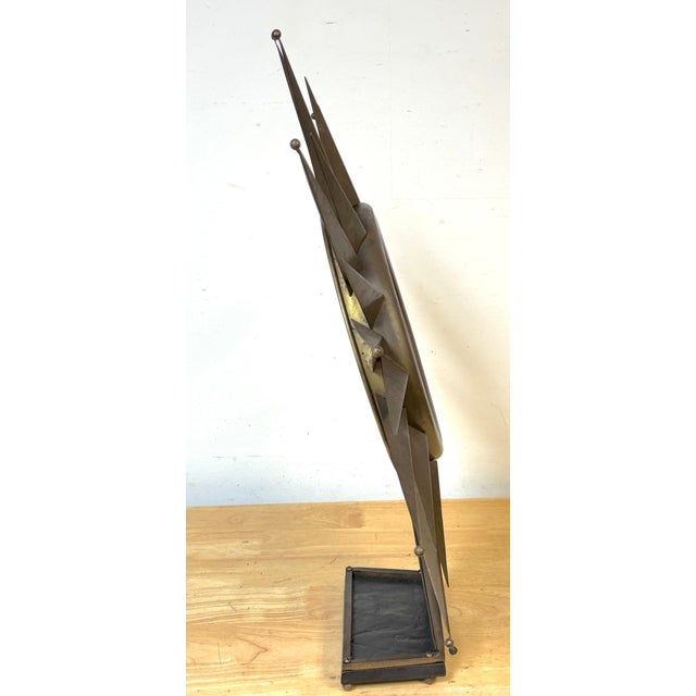 Diminutive Jacques Adnet, Attributed -Sunburst Fire Screen, France, C 1950 For Sale In West Palm - Image 6 of 12
