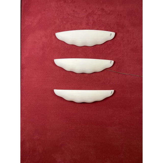 Large Leucos Wall Lamps in Opaline Blown Murano Glass, 1980s, Set of 3 For Sale - Image 18 of 18