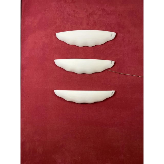 Large Wall Lamps in Opaline Blown Murano Glass from Leucos, 1980s, Set of 3 For Sale - Image 18 of 18