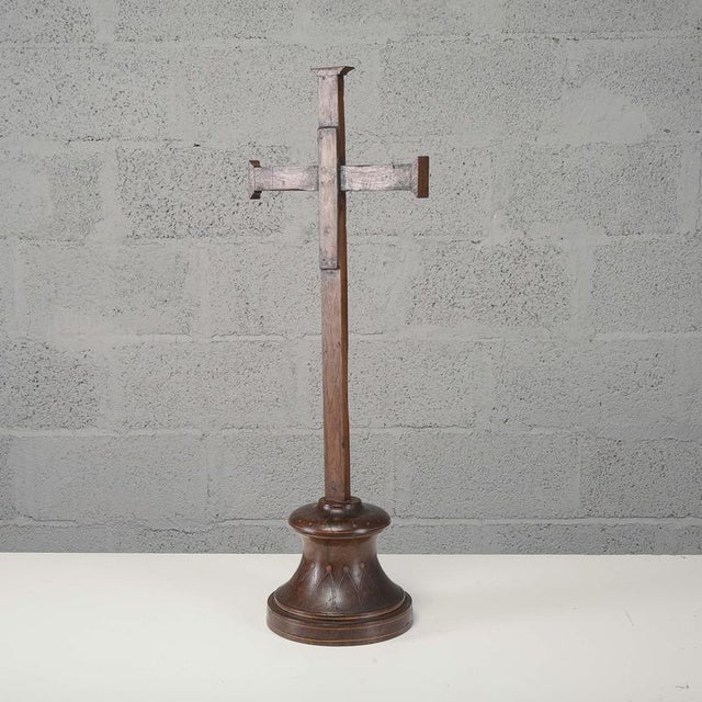 19th Century Antique Early 19th Century Cross with Inlaid Fillets For Sale - Image 5 of 12