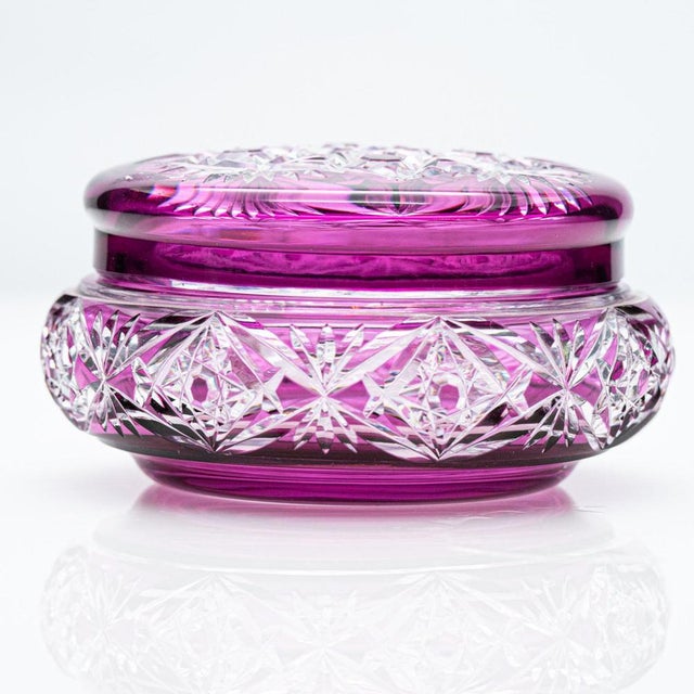 1940s Baccarat Candy Jar in Violet Purple Crystal, 1940 For Sale - Image 5 of 12