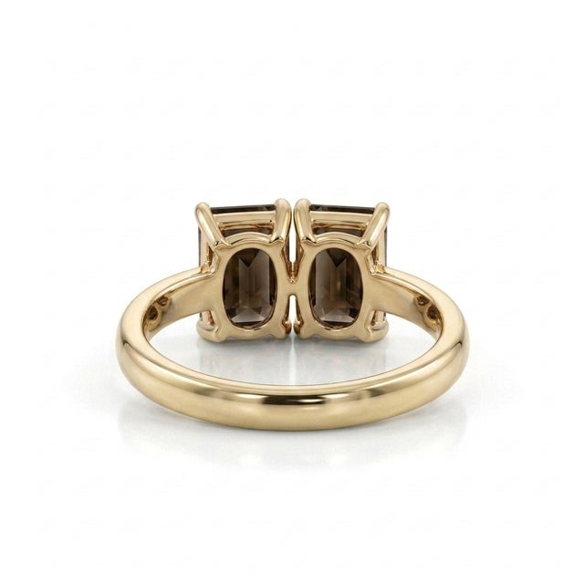 Not Yet Made - Made To Order Smoky Topaz 925 Silver Handmade Ring - Double Pear Cut Statement Ring Us 7 For Sale - Image 5 of 5