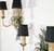 An incredible pair of wall lights in the Bagues style by Banci Fireze, the fern form in olive green with faceted crystals...