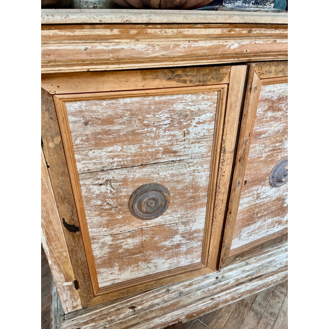 Wood Late 18th Century Italian Wooden Cabinet With Travertine Top For Sale - Image 7 of 8