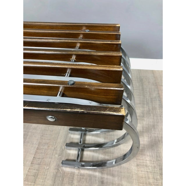 Wood, Chrome & Smoked Glass Side Coffee Table, Italy, 1970s For Sale - Image 14 of 17