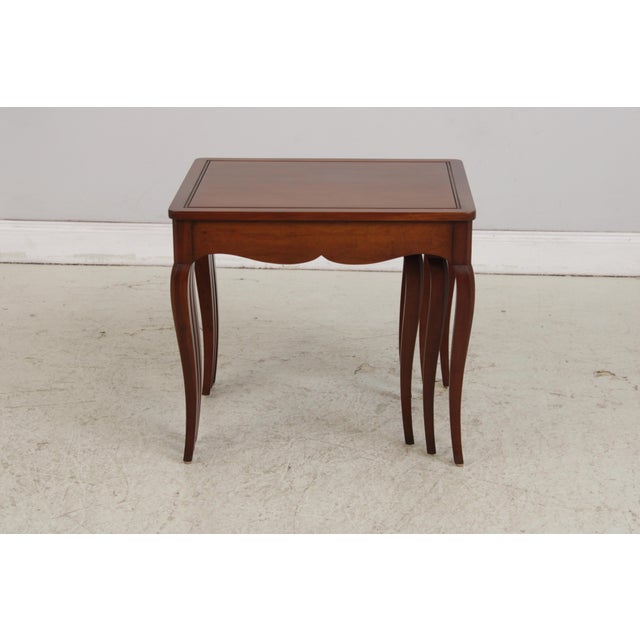 1960s Henredon Cherry French Style Nesting Tables For Sale - Image 5 of 16