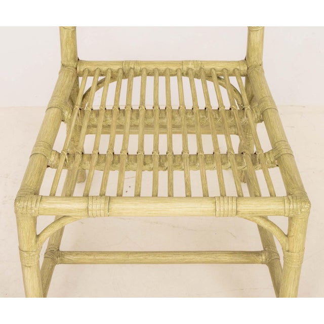 Green Modern Green Painted Faux Bamboo Side Chair For Sale - Image 8 of 9