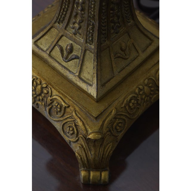 Glass 1990s Black & Gold Buffet Table Lamps W. Crystal Accents - a Pair For Sale - Image 7 of 15