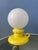 Glass Yellow Ceramic Table Lamp with Glass Shade, West Germany For Sale - Image 7 of 11