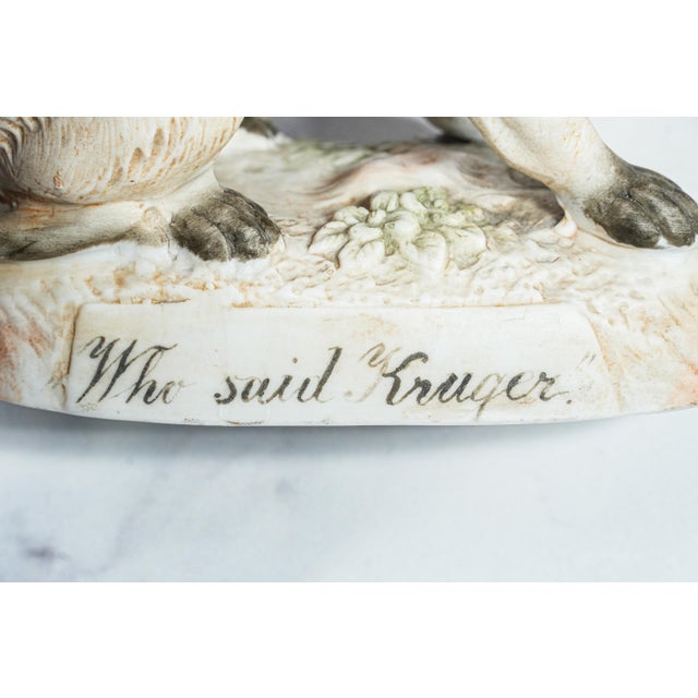 Ceramic Amazing Antique Hand Painted English Pug Dog Porcelain Figurine Statue For Sale - Image 7 of 13