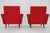 Set of Leatherette and Red Fabric Armchairs, Czechoslovakia, 1970s For Sale - Image 6 of 15