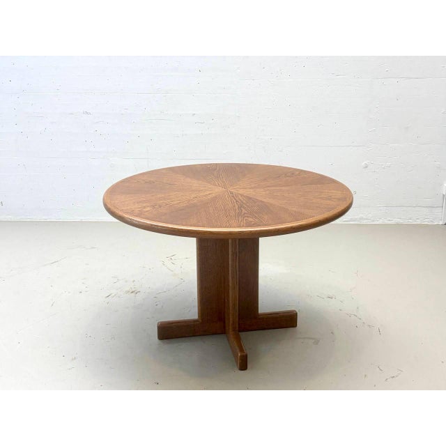 Vintage Round Dining Table in Oak, 1970s For Sale - Image 5 of 16