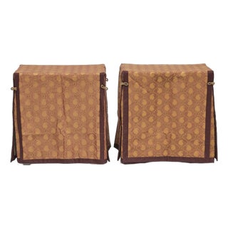 Pair of Custom Made Decorator Custom Fabric Tables or Consoles For Sale
