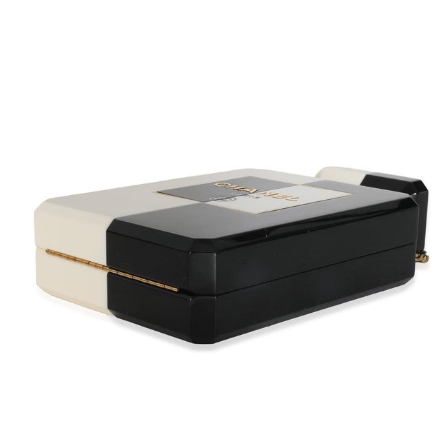 White Black Plexiglass Perfume Bottle Clutch For Sale In New York - Image 6 of 9