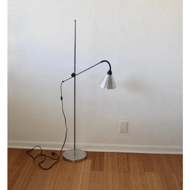 Modern Alphonse Pinoit French Style Industrial Gooseneck Spot Chrome Floor Lamp Vintage Modern For Sale - Image 3 of 11