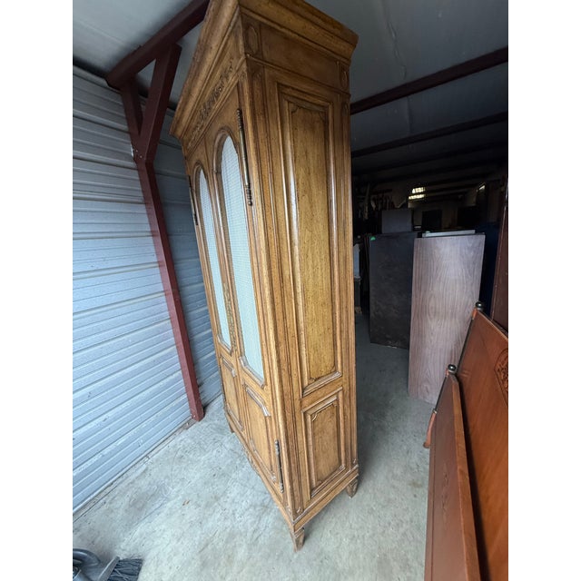 Vintage French Country Provincial Fruitwood Armoire Wardrobe For Sale In Philadelphia - Image 6 of 12