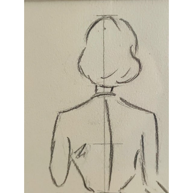 Berthe Duquaine, Sketches, 1951, Pencil on Paper, Framed For Sale - Image 9 of 18