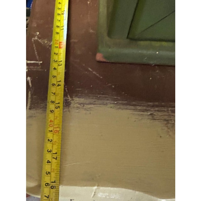 Wood Vintage Painted Farmhouse Kitchen Hutch With Glass Doors For Sale - Image 7 of 8