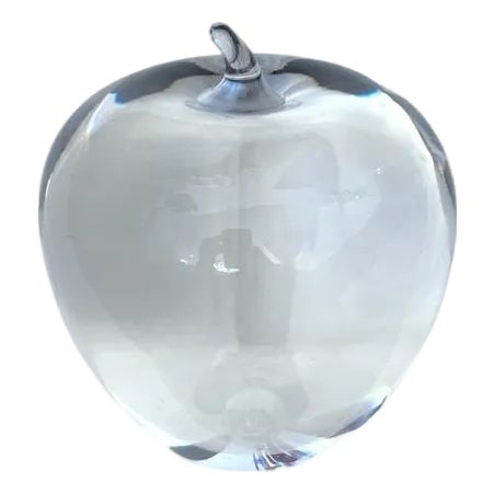Tiffany & Co Signed Crystal Apple Paperweight Elegant Desk/Home Decor Gift For Sale