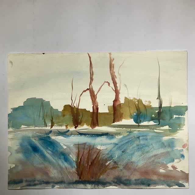 Original 12 x 16 double sided watercolor painting on heavy paper unsigned unframed