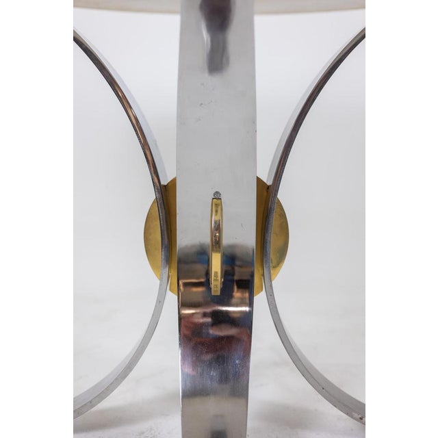 1970s Dining Table in White Marble, Chrome and Gold Metal, 1970s For Sale - Image 5 of 6