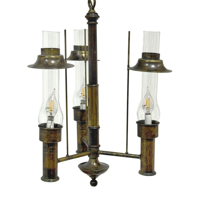 1960s Vintage Arts and Crafts Mission Style Chandelier For Sale - Image 5 of 11