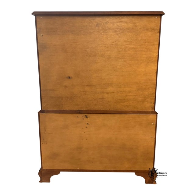 Vintage Craftique Chippendale Style Solid Mahogany Chest on Chest of Drawers For Sale - Image 9 of 11