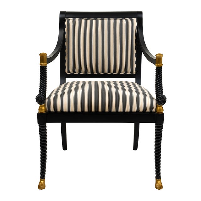 This striking pair of William Switzer armchairs exemplifies the designer’s mastery of neoclassical form and luxury...